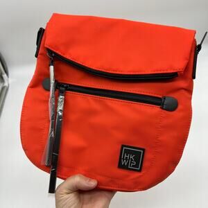 IHKWIP Foldover Saddle Crossbody with RFID Card Holder Blood Orange